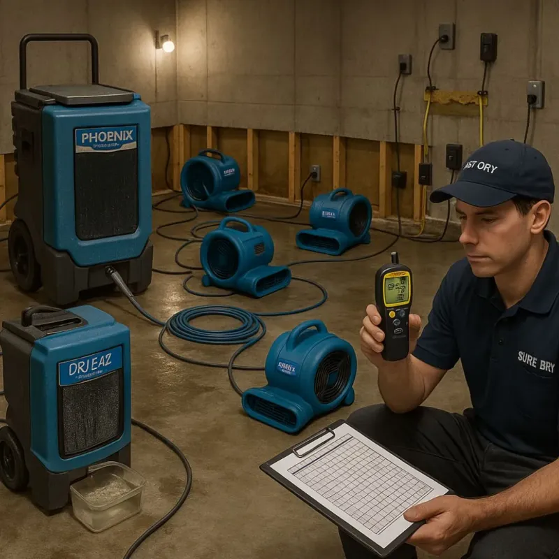 Structural Drying and Dehumidification process in Burgettstown, PA